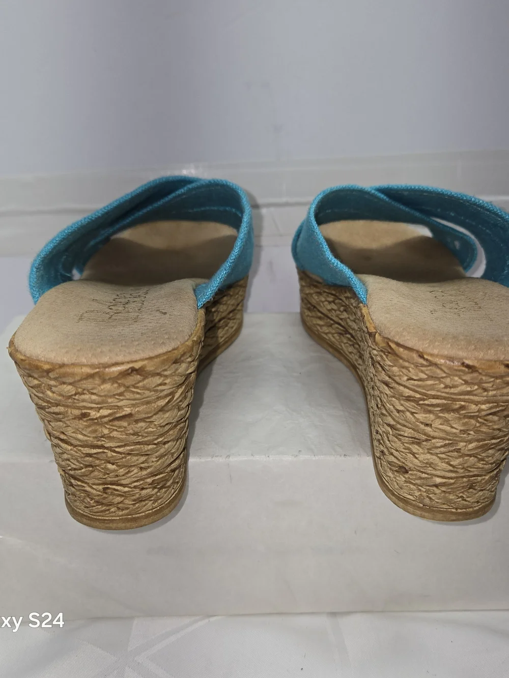 REBA Women’s Turquoise Wedge Slide Sandals - Stylish Summer Comfort SIZE 8